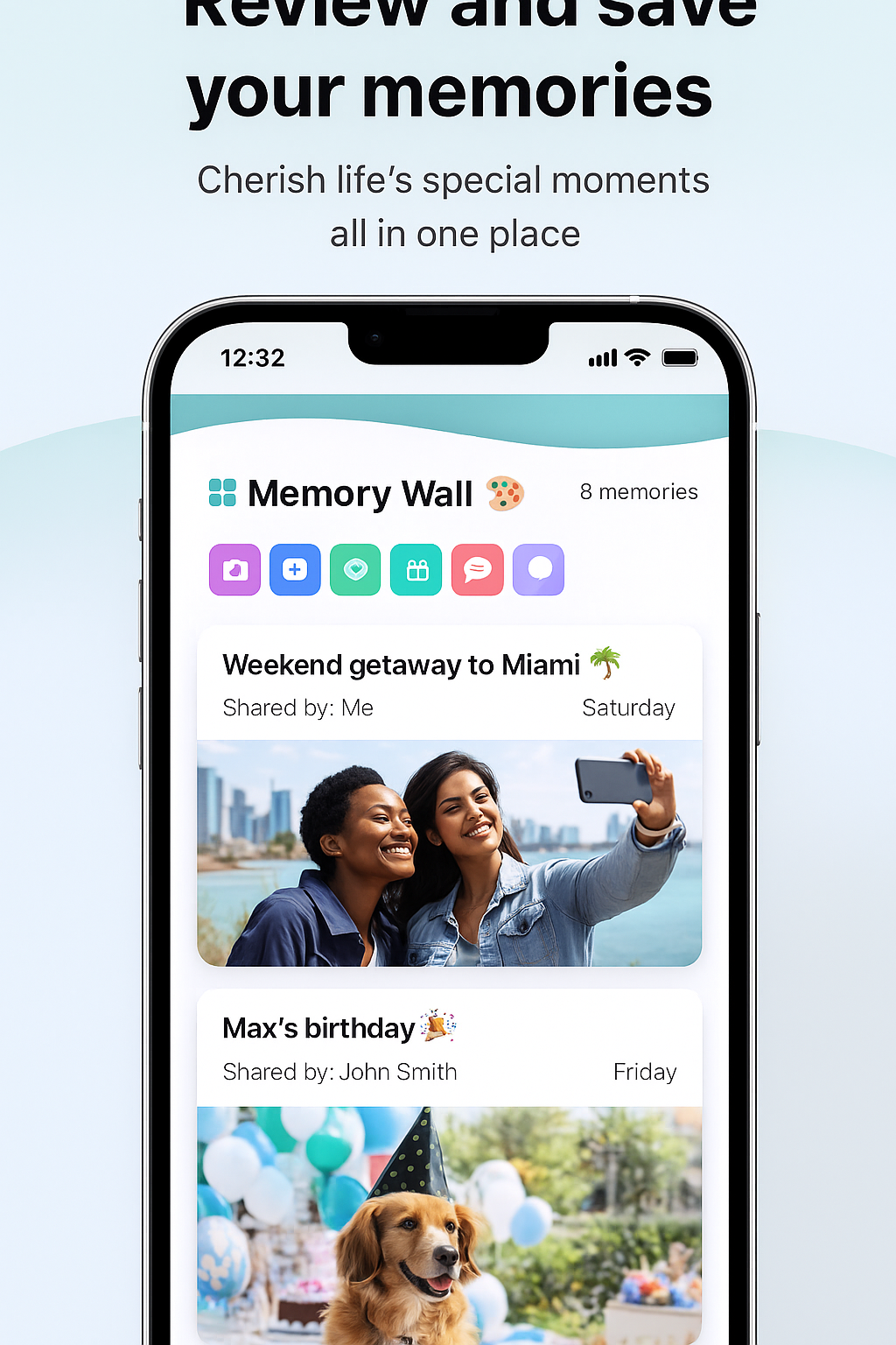 Memory Wall - Review and save memories